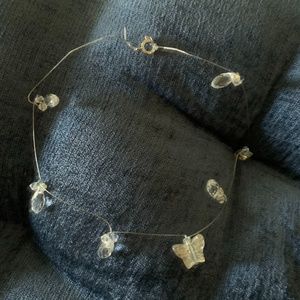 handmade CRYSTAL BUTTERFLY 🦋 CHOKER NECKLACE